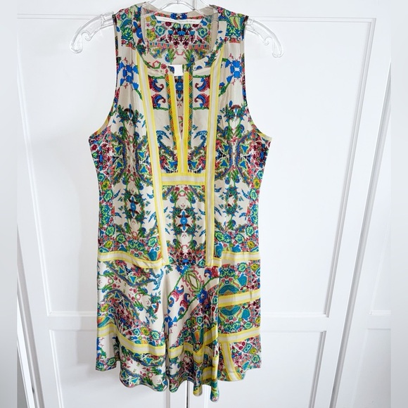 Twelfth Street by Cynthia Vincent Handkerchief Silk Mini Dress Sz Small Colorful - Picture 2 of 11